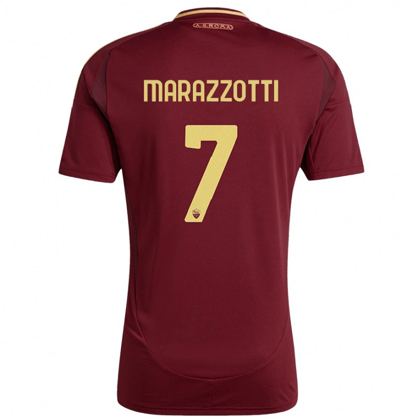 Danxen Kinder Fabrizio Marazzotti #7 Rot Braun Gold Heimtrikot Trikot 2024/25 T-Shirt Schweiz