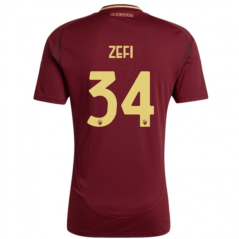 Danxen Kinder Kevin Zefi #34 Rot Braun Gold Heimtrikot Trikot 2024/25 T-Shirt Schweiz