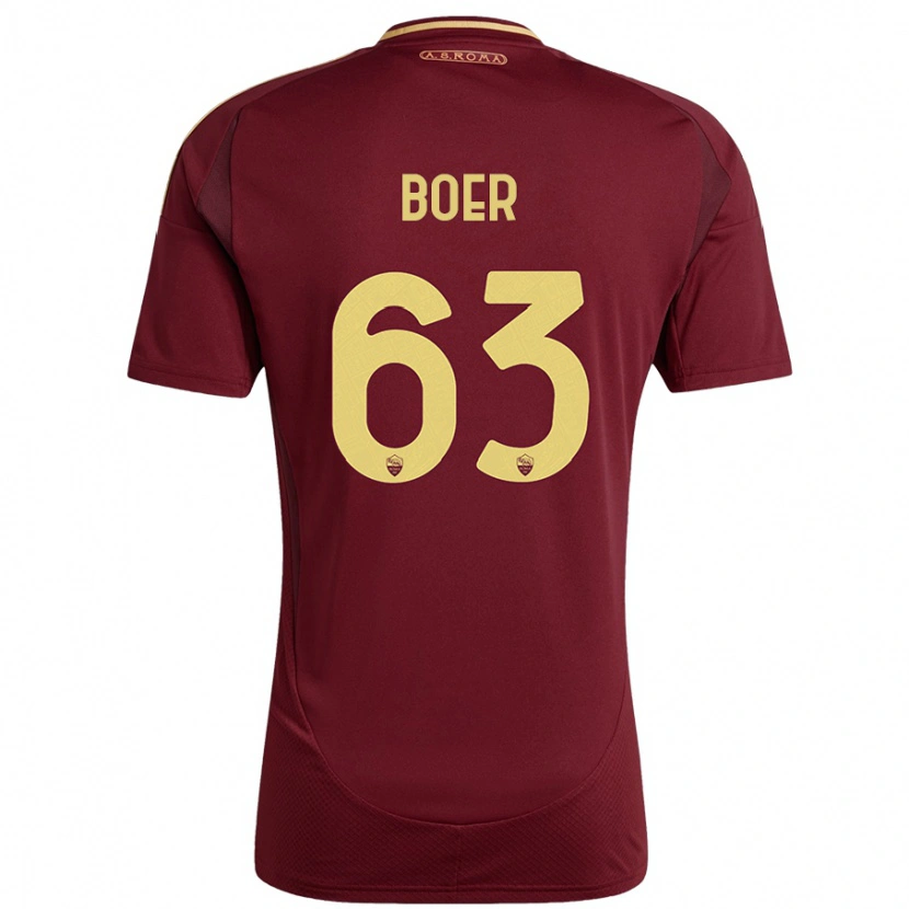 Danxen Kinder Pietro Boer #63 Rot Braun Gold Heimtrikot Trikot 2024/25 T-Shirt Schweiz