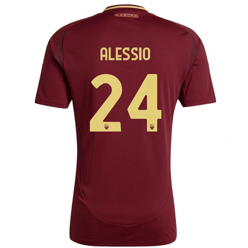 Danxen Kinder Filippo Alessio #24 Rot Braun Gold Heimtrikot Trikot 2024/25 T-Shirt Schweiz