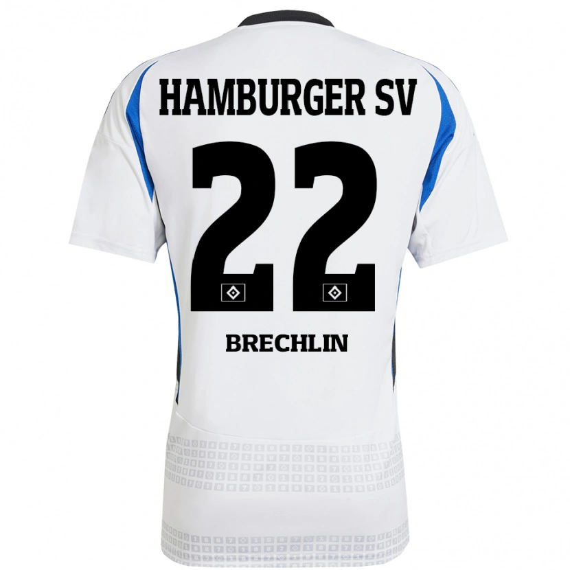 Danxen Kinder Bjarne Brechlin #22 Weiß Blau Heimtrikot Trikot 2024/25 T-Shirt Schweiz