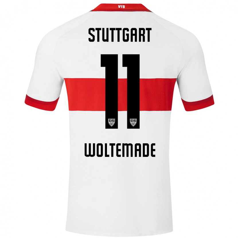 Danxen Kinder Nick Woltemade #11 Weiß Rot Heimtrikot Trikot 2024/25 T-Shirt Schweiz
