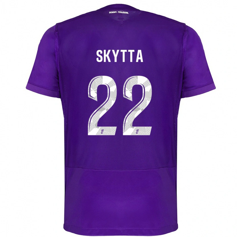 Danxen Kinder Naatan Skyttä #22 Violett Weiß Heimtrikot Trikot 2024/25 T-Shirt Schweiz