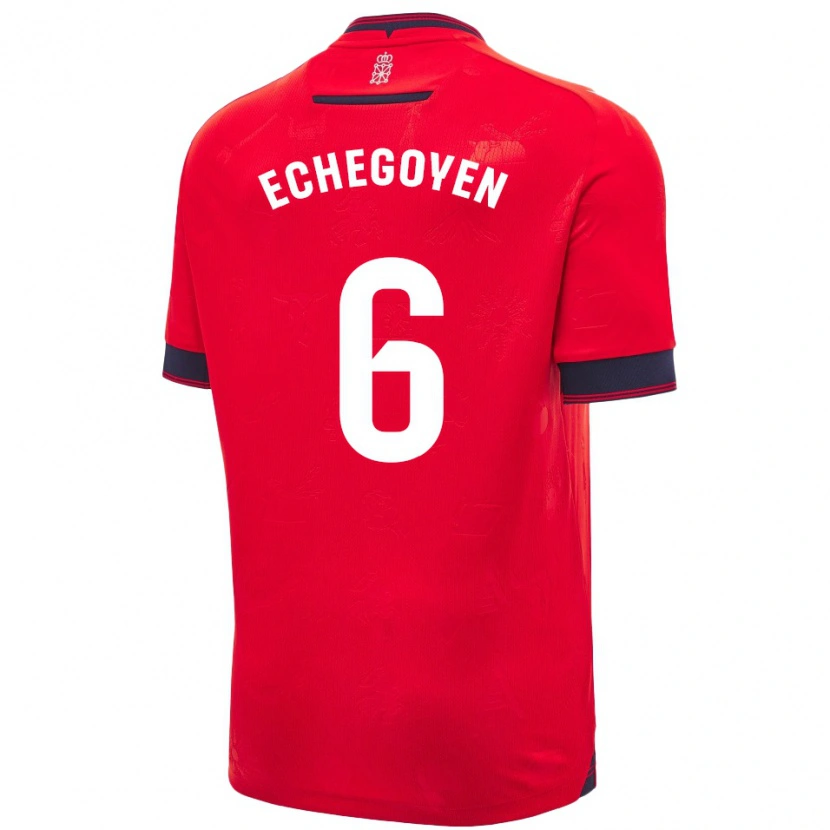 Danxen Kinder Mauro Echegoyen #6 Rot Weiß Heimtrikot Trikot 2024/25 T-Shirt Schweiz