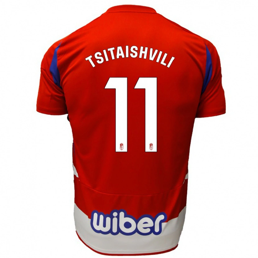 Danxen Kinder Georgiy Tsitaishvili #11 Rot Weiß Blau Heimtrikot Trikot 2024/25 T-Shirt Schweiz
