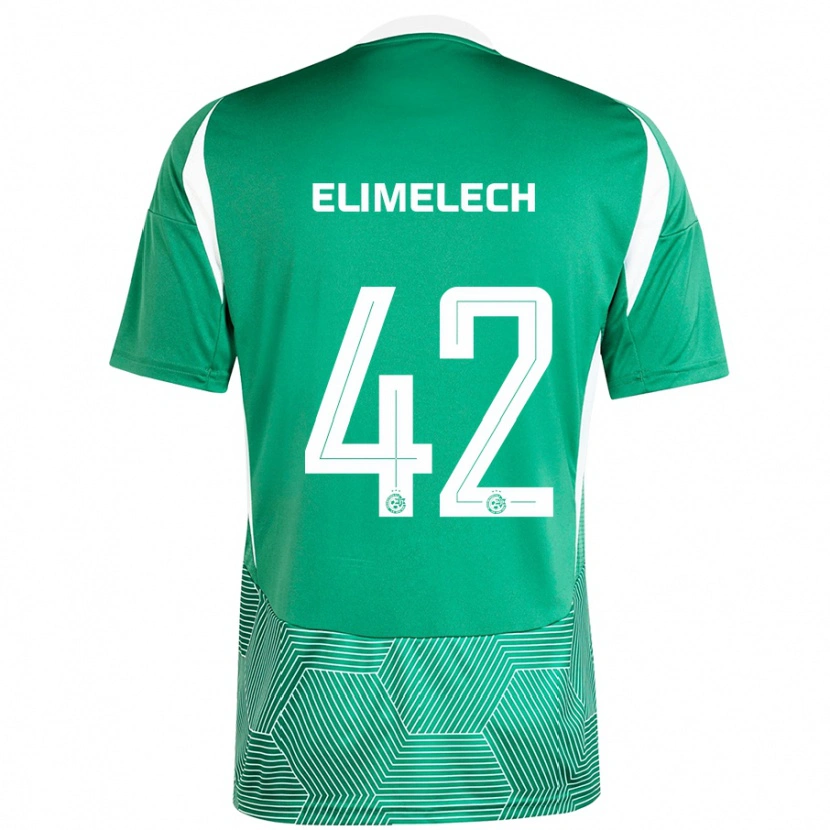 Danxen Kinder Roey Elimelech #42 Grün Weiß Heimtrikot Trikot 2024/25 T-Shirt Schweiz