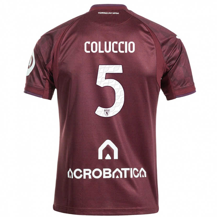 Danxen Kinder Francesca Coluccio #5 Kastanienbraun Weiß Heimtrikot Trikot 2024/25 T-Shirt Schweiz