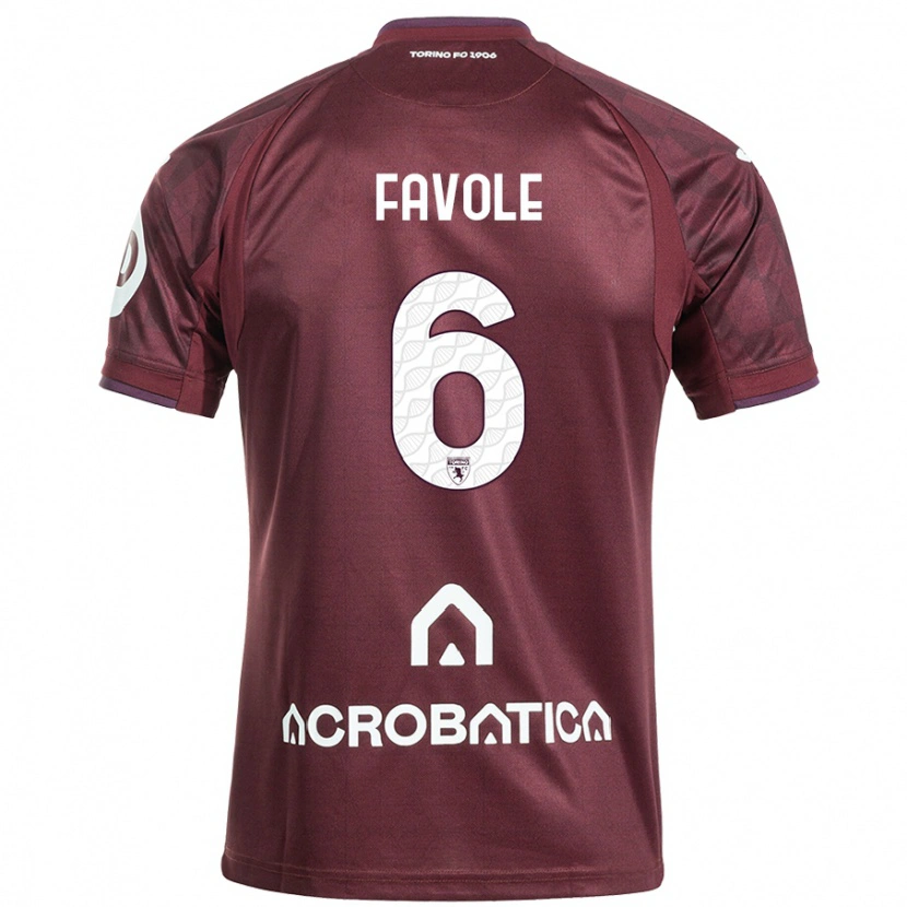 Danxen Kinder Stefania Favole #6 Kastanienbraun Weiß Heimtrikot Trikot 2024/25 T-Shirt Schweiz