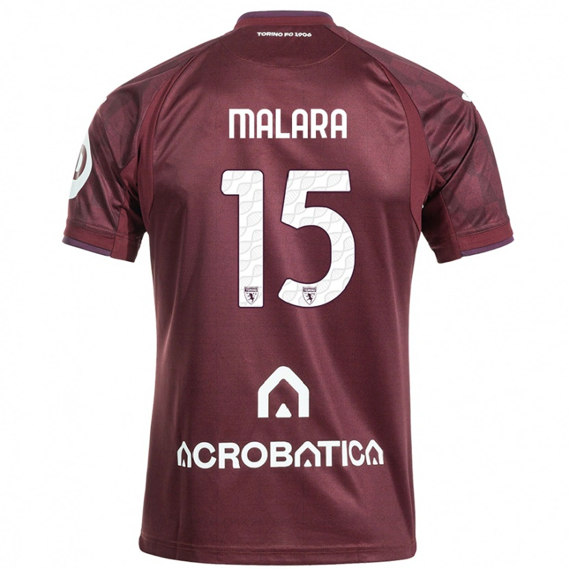 Danxen Kinder Sara Malara #15 Kastanienbraun Weiß Heimtrikot Trikot 2024/25 T-Shirt Schweiz