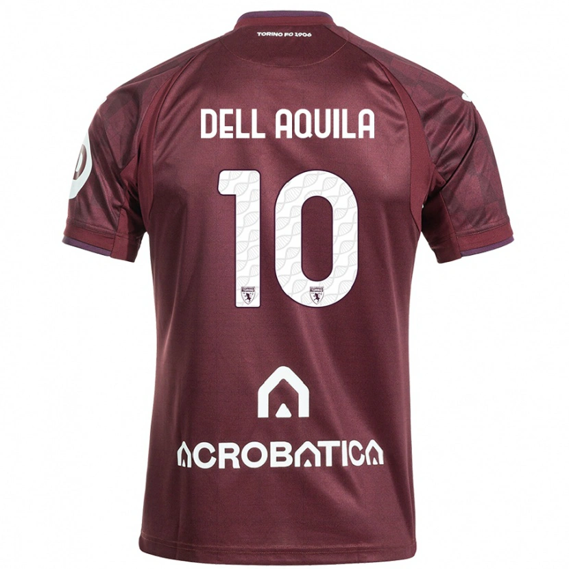 Danxen Kinder Francesco Dell'aquila #10 Kastanienbraun Weiß Heimtrikot Trikot 2024/25 T-Shirt Schweiz