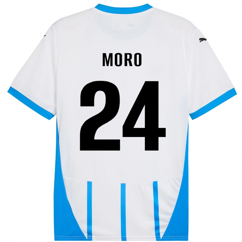 Danxen Kinder Luca Moro #24 Weiß Blau Auswärtstrikot Trikot 2024/25 T-Shirt Schweiz