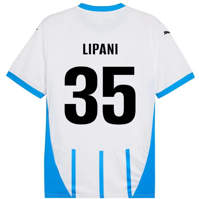 Danxen Kinder Luca Lipani #35 Weiß Blau Auswärtstrikot Trikot 2024/25 T-Shirt Schweiz