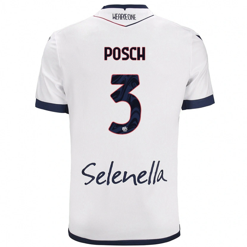 Danxen Kinder Stefan Posch #3 Weiß Königsblau Auswärtstrikot Trikot 2024/25 T-Shirt Schweiz