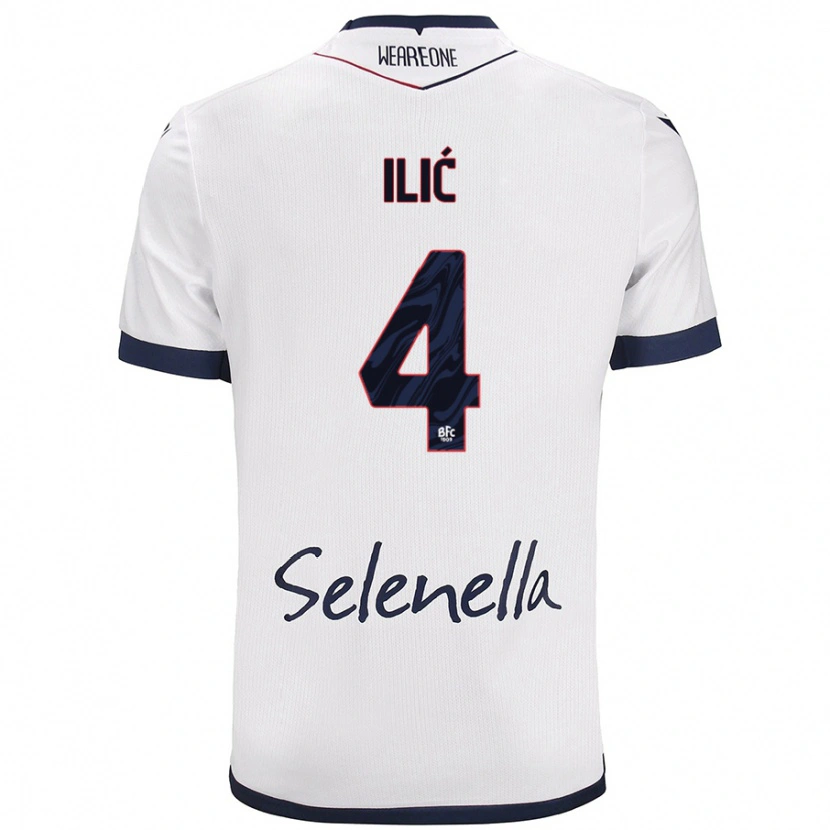 Danxen Kinder Mihajlo Ilić #4 Weiß Königsblau Auswärtstrikot Trikot 2024/25 T-Shirt Schweiz