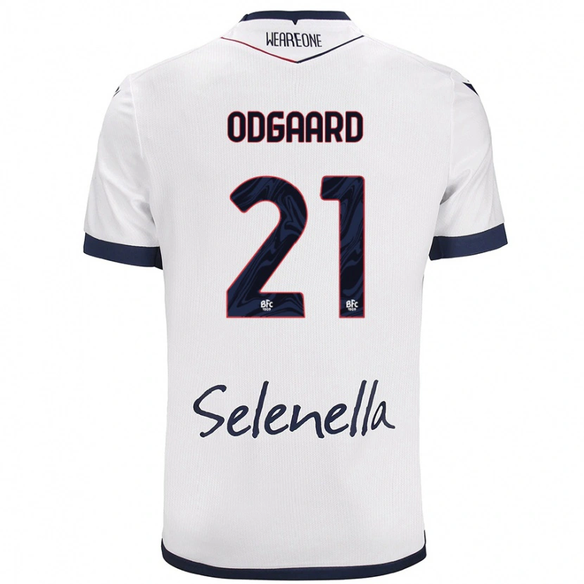 Danxen Kinder Jens Odgaard #21 Weiß Königsblau Auswärtstrikot Trikot 2024/25 T-Shirt Schweiz