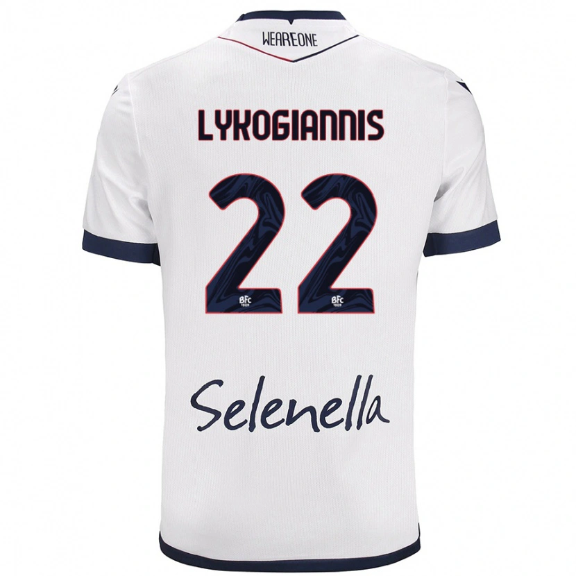 Danxen Kinder Charalampos Lykogiannis #22 Weiß Königsblau Auswärtstrikot Trikot 2024/25 T-Shirt Schweiz