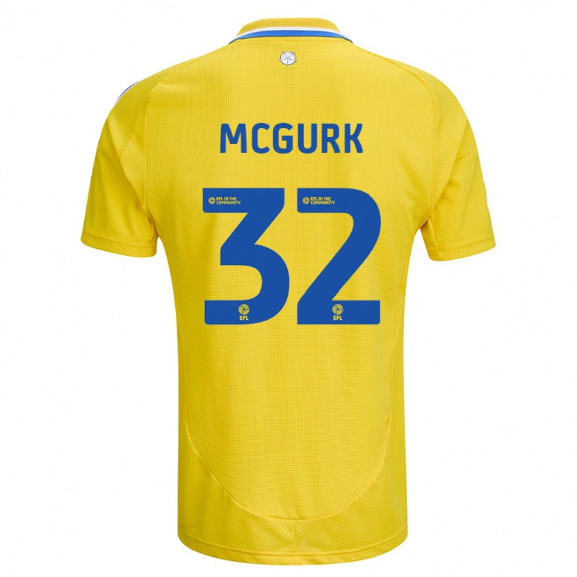 Danxen Kinder Sean Mcgurk #32 Gelb Blau Auswärtstrikot Trikot 2024/25 T-Shirt Schweiz