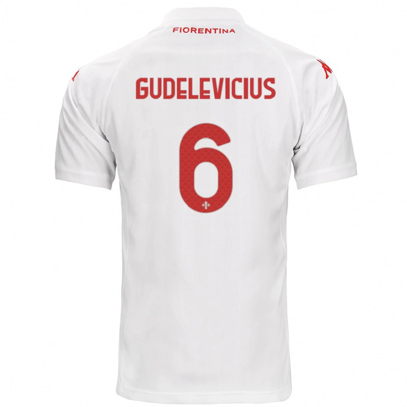 Danxen Kinder Ernestas Gudelevicius #6 Weiß Auswärtstrikot Trikot 2024/25 T-Shirt Schweiz