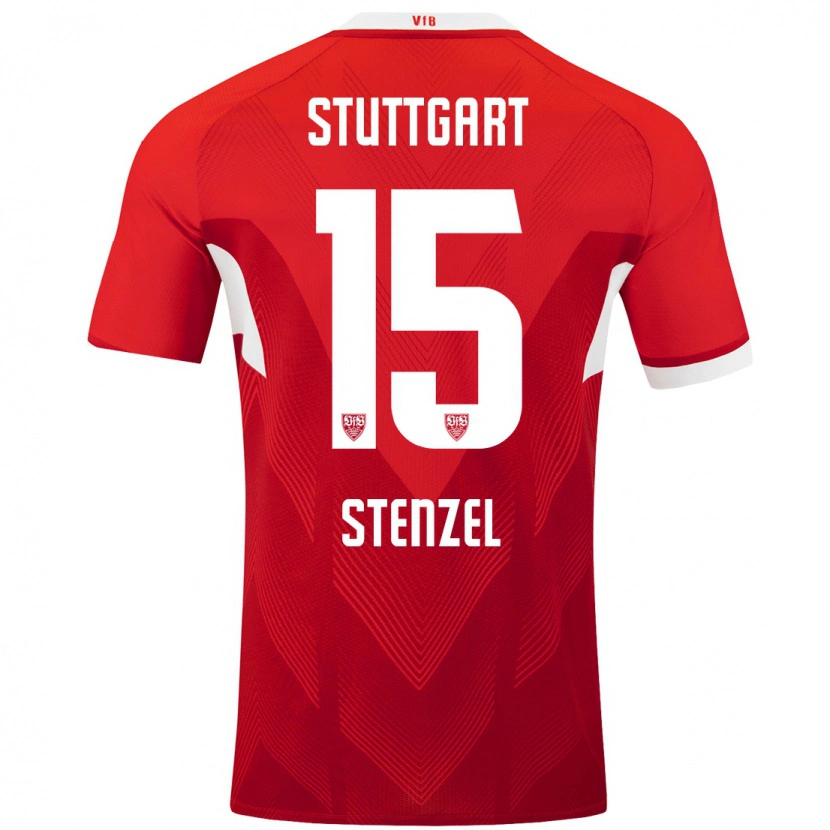 Danxen Kinder Pascal Stenzel #15 Rot Weiß Auswärtstrikot Trikot 2024/25 T-Shirt Schweiz
