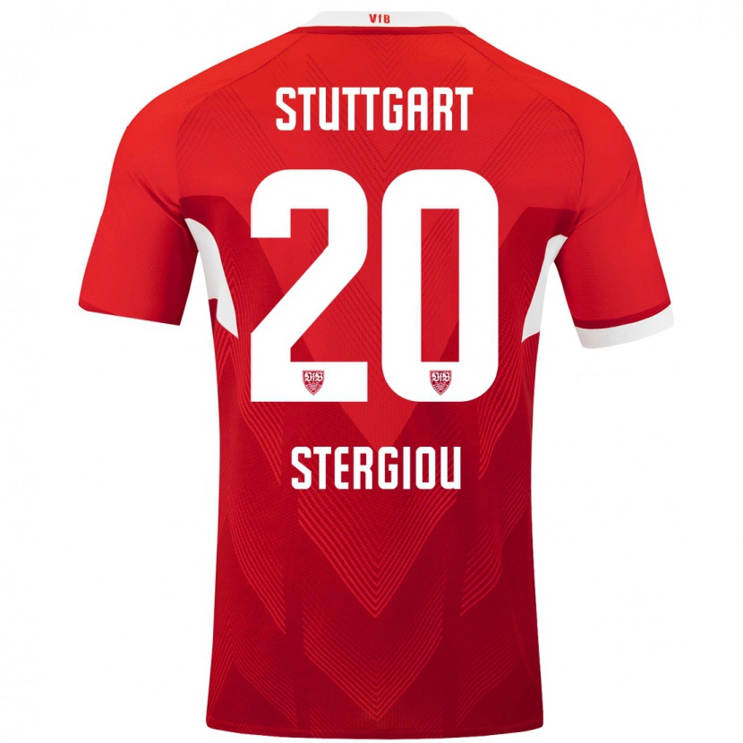 Danxen Kinder Leonidas Stergiou #20 Rot Weiß Auswärtstrikot Trikot 2024/25 T-Shirt Schweiz