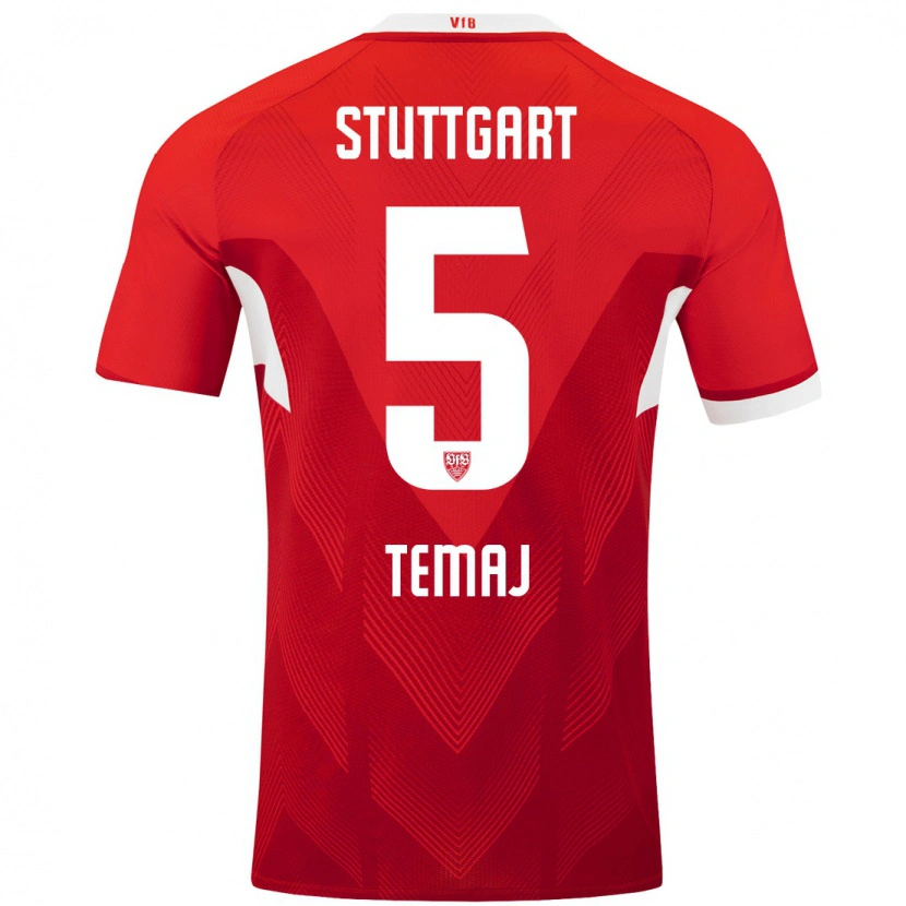 Danxen Kinder Laureta Temaj #5 Rot Weiß Auswärtstrikot Trikot 2024/25 T-Shirt Schweiz