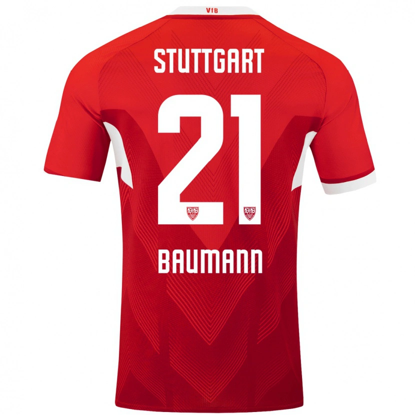 Danxen Kinder Katharina Baumann #21 Rot Weiß Auswärtstrikot Trikot 2024/25 T-Shirt Schweiz