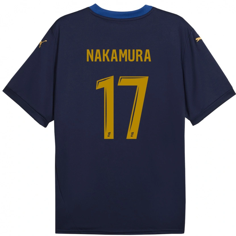 Danxen Kinder Keito Nakamura #17 Marineblau Gold Auswärtstrikot Trikot 2024/25 T-Shirt Schweiz