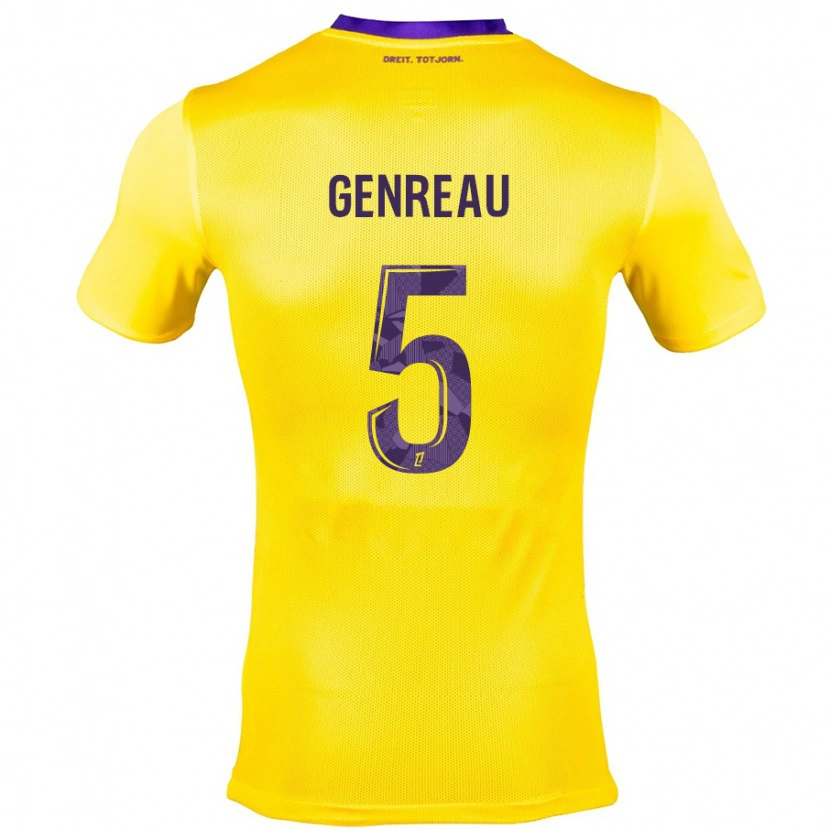 Danxen Kinder Denis Genreau #5 Gelb Lila Auswärtstrikot Trikot 2024/25 T-Shirt Schweiz