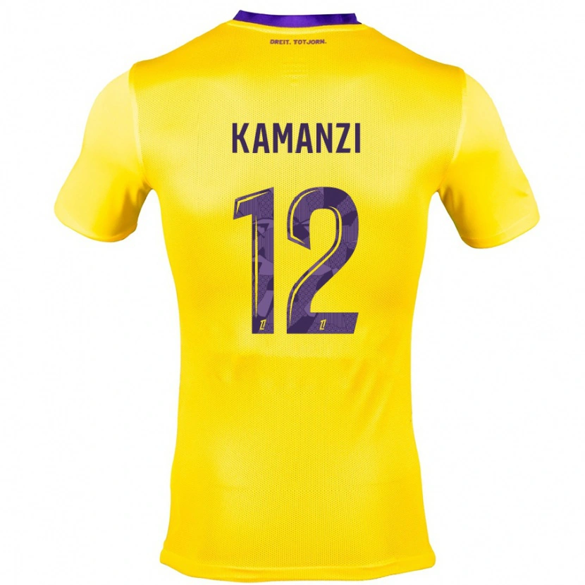Danxen Kinder Warren Kamanzi #12 Gelb Lila Auswärtstrikot Trikot 2024/25 T-Shirt Schweiz