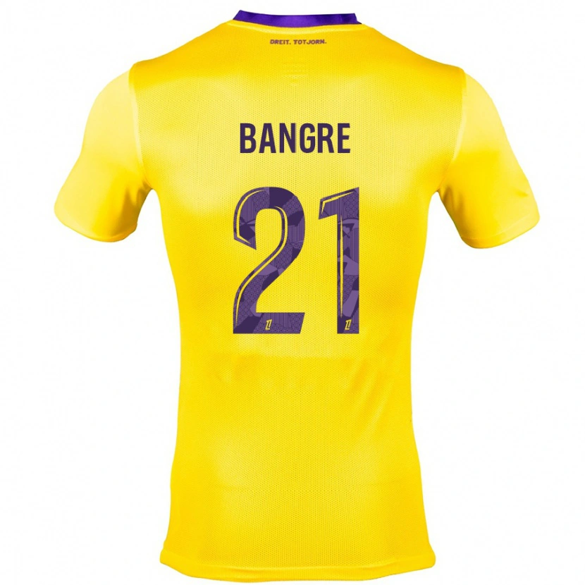 Danxen Kinder Mamady Bangré #21 Gelb Lila Auswärtstrikot Trikot 2024/25 T-Shirt Schweiz