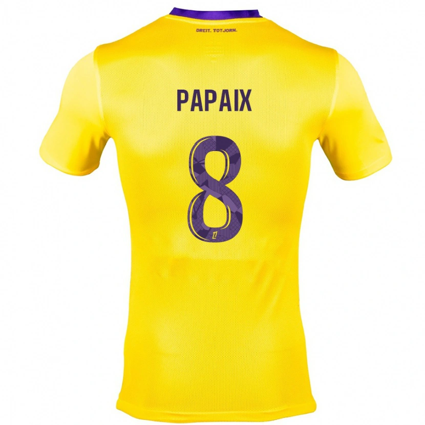 Danxen Kinder Pauline Papaix #8 Gelb Lila Auswärtstrikot Trikot 2024/25 T-Shirt Schweiz