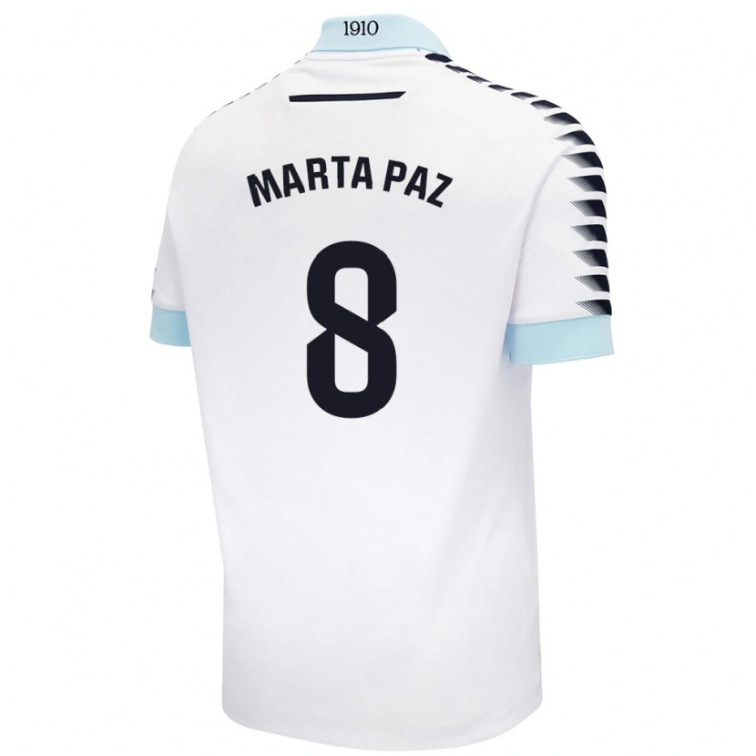 Danxen Kinder Marta Milagros Paz Cruz #8 Weiß Blau Auswärtstrikot Trikot 2024/25 T-Shirt Schweiz