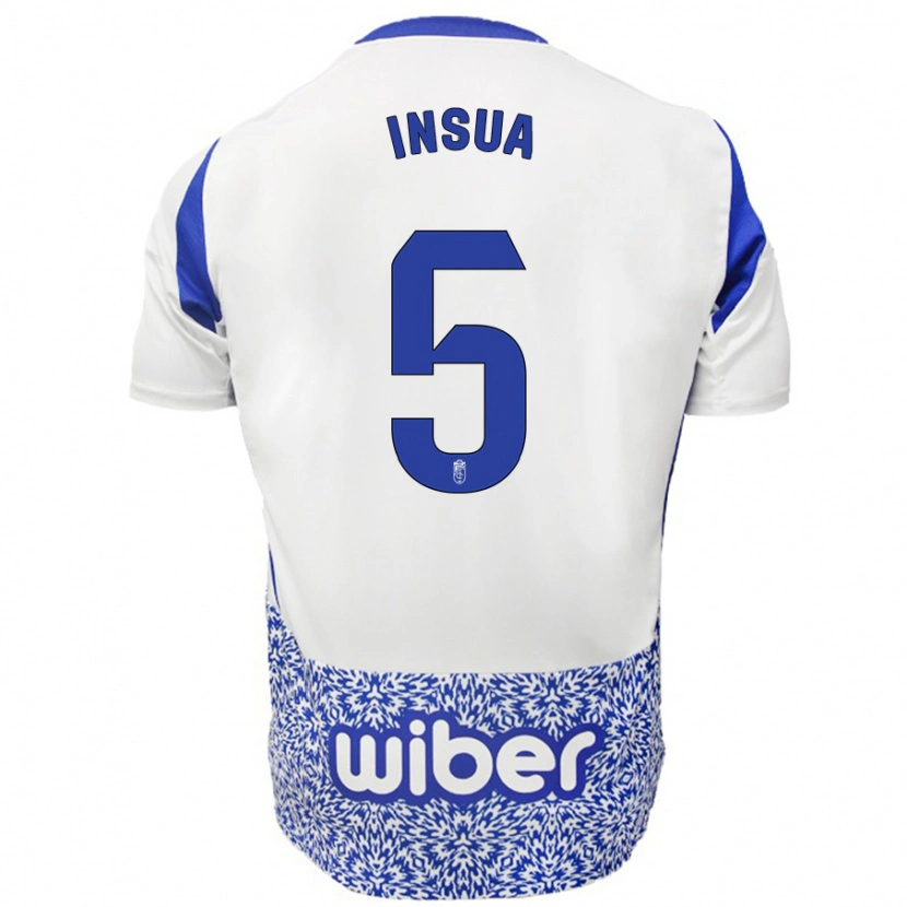 Danxen Kinder Pablo Insua #5 Weiß Blau Auswärtstrikot Trikot 2024/25 T-Shirt Schweiz