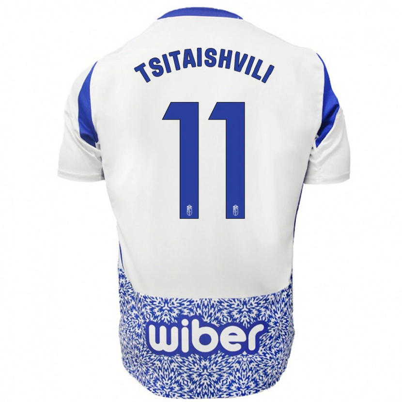 Danxen Kinder Georgiy Tsitaishvili #11 Weiß Blau Auswärtstrikot Trikot 2024/25 T-Shirt Schweiz