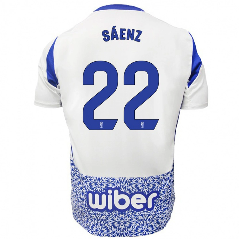 Danxen Kinder Pablo Sáenz #22 Weiß Blau Auswärtstrikot Trikot 2024/25 T-Shirt Schweiz