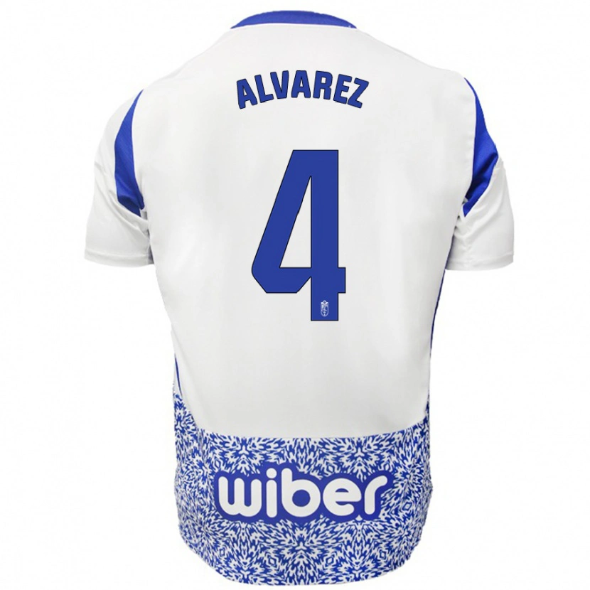 Danxen Kinder Isabel Álvarez #4 Weiß Blau Auswärtstrikot Trikot 2024/25 T-Shirt Schweiz