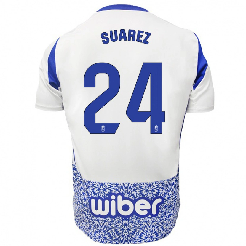 Danxen Kinder Carlota Suárez #24 Weiß Blau Auswärtstrikot Trikot 2024/25 T-Shirt Schweiz