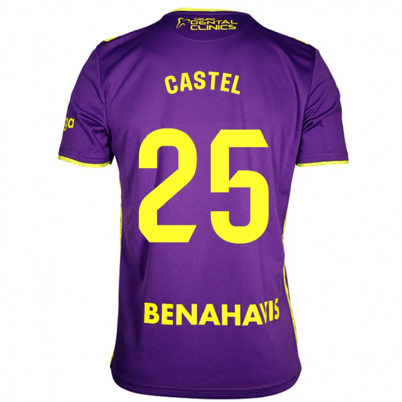 Danxen Kinder Sergio Castel #25 Lila Gelb Auswärtstrikot Trikot 2024/25 T-Shirt Schweiz