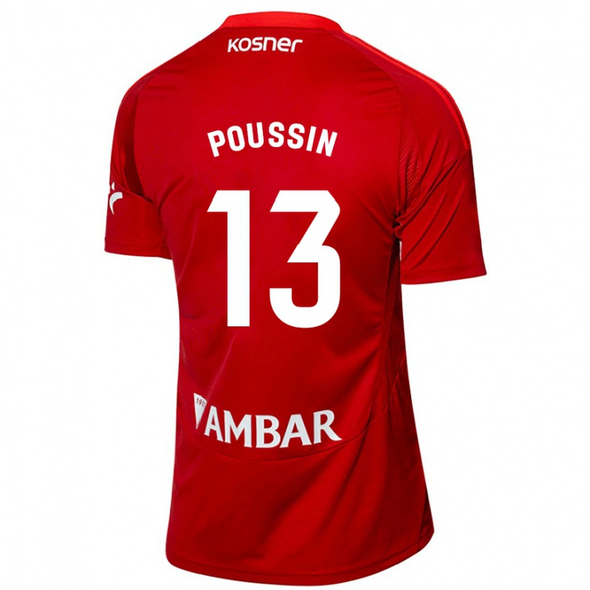 Danxen Kinder Gaëtan Poussin #13 Weiß Blau Auswärtstrikot Trikot 2024/25 T-Shirt Schweiz
