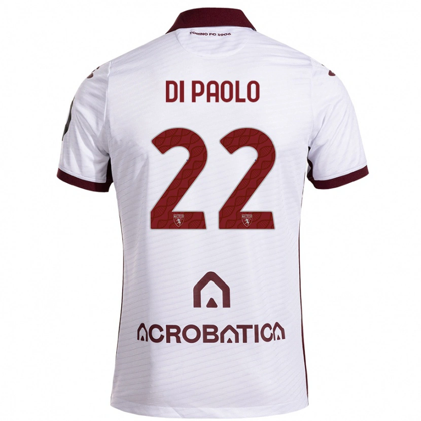 Danxen Kinder Sebastiano Di Paolo #22 Weiß Kastanienbraun Auswärtstrikot Trikot 2024/25 T-Shirt Schweiz