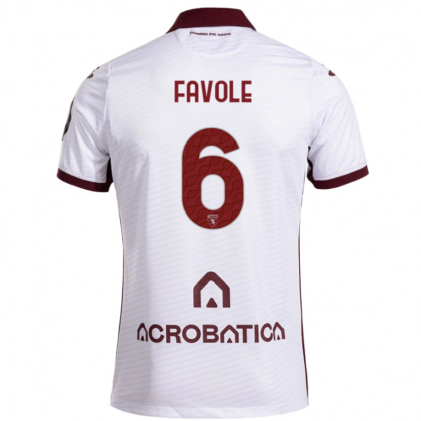 Danxen Kinder Stefania Favole #6 Weiß Kastanienbraun Auswärtstrikot Trikot 2024/25 T-Shirt Schweiz
