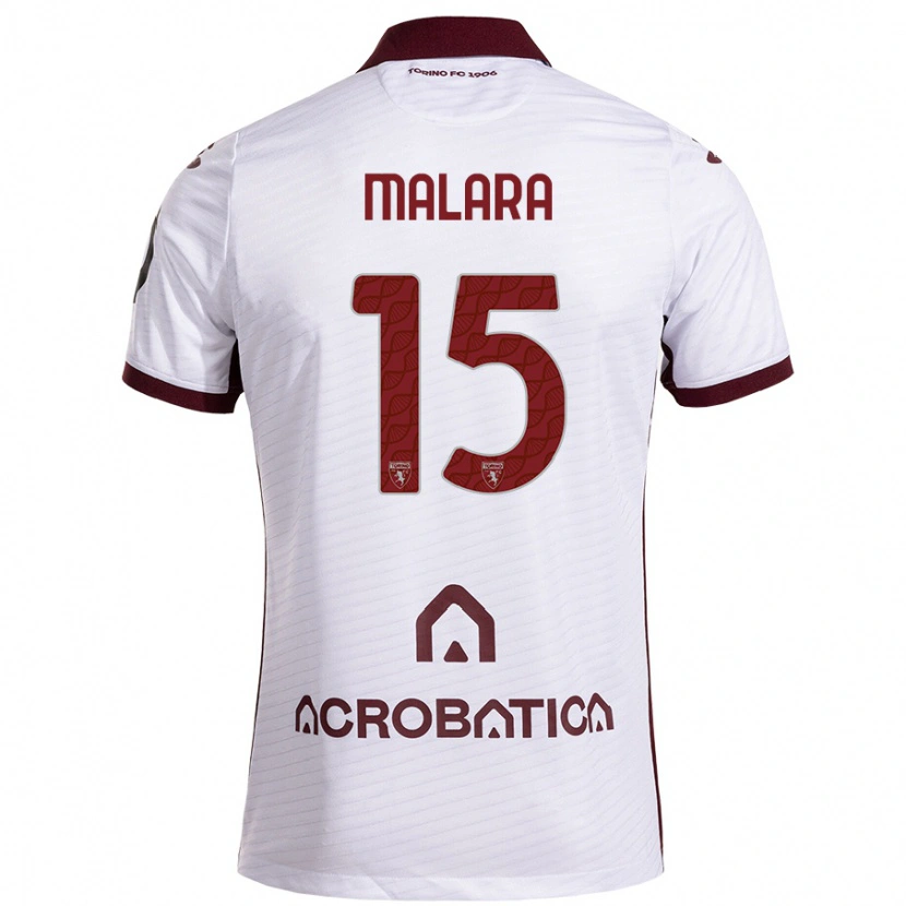 Danxen Kinder Sara Malara #15 Weiß Kastanienbraun Auswärtstrikot Trikot 2024/25 T-Shirt Schweiz
