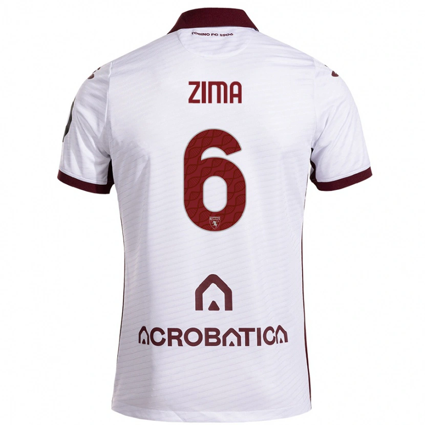 Danxen Kinder David Zima #6 Weiß Kastanienbraun Auswärtstrikot Trikot 2024/25 T-Shirt Schweiz