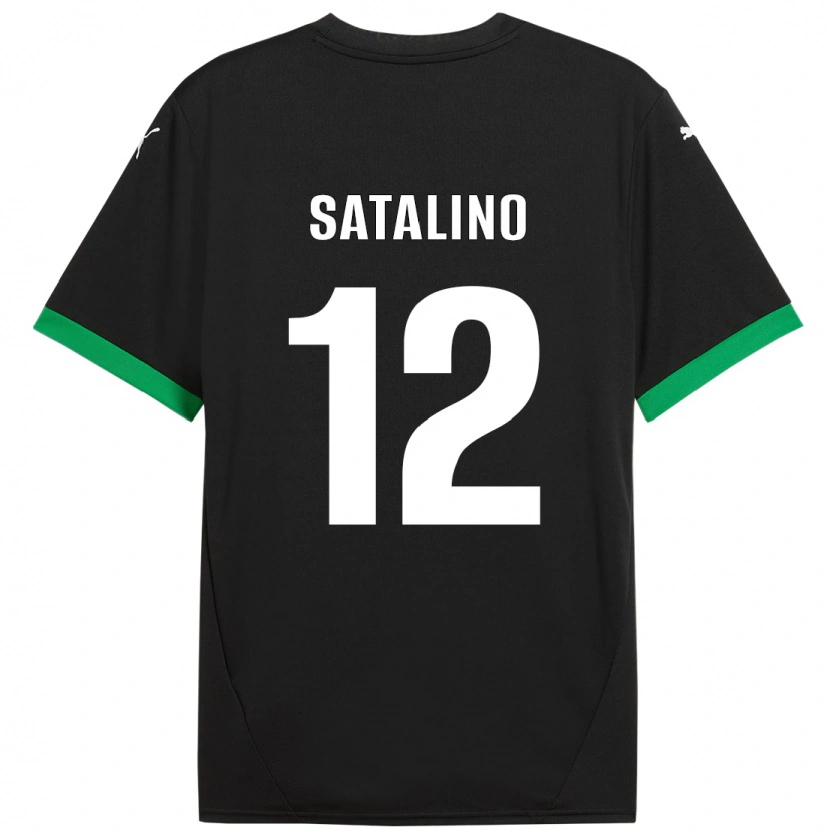 Danxen Herren Giacomo Satalino #12 Schwarz Dunkelgrün Heimtrikot Trikot 2024/25 T-Shirt Schweiz