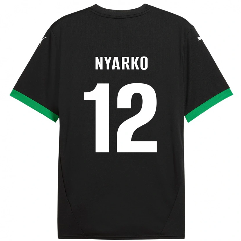 Danxen Herren Lorenzo Nyarko #12 Schwarz Dunkelgrün Heimtrikot Trikot 2024/25 T-Shirt Schweiz