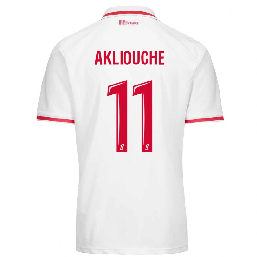 Danxen Herren Maghnes Akliouche #11 Weiß Rot Heimtrikot Trikot 2024/25 T-Shirt Schweiz