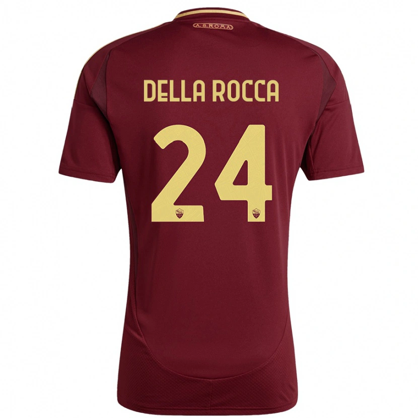 Danxen Herren Mattia Della Rocca #24 Rot Braun Gold Heimtrikot Trikot 2024/25 T-Shirt Schweiz