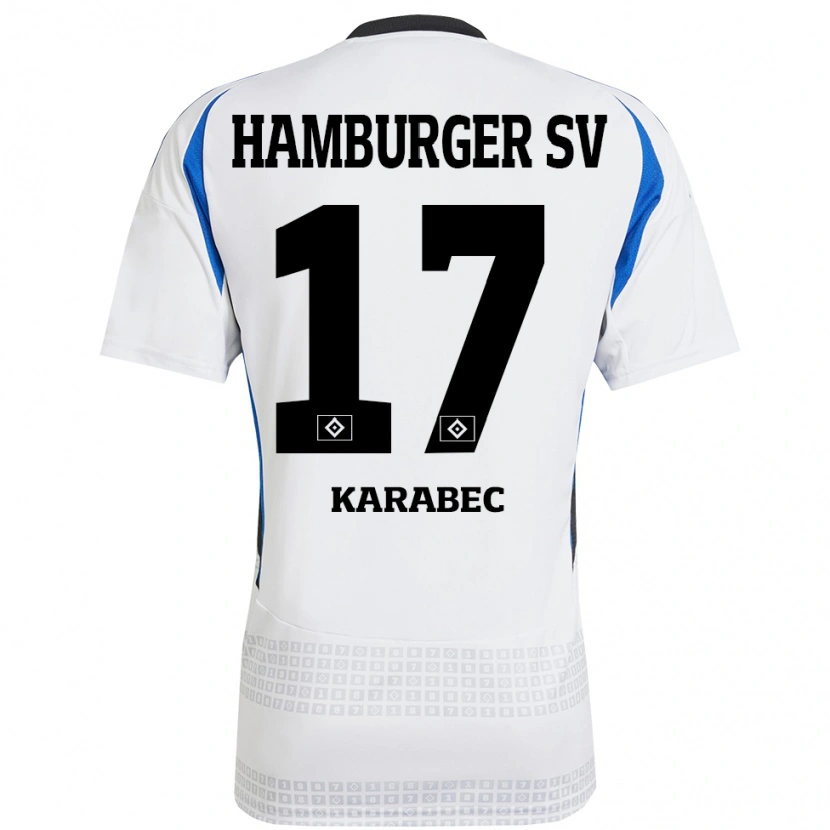 Danxen Herren Adam Karabec #17 Weiß Blau Heimtrikot Trikot 2024/25 T-Shirt Schweiz