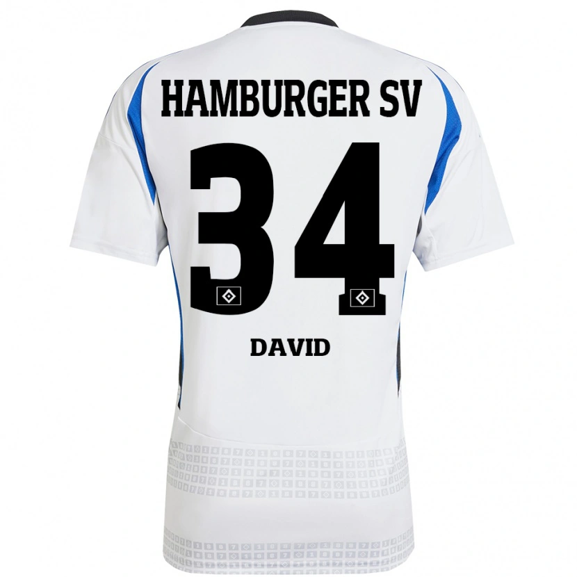 Danxen Herren Jonas David #34 Weiß Blau Heimtrikot Trikot 2024/25 T-Shirt Schweiz