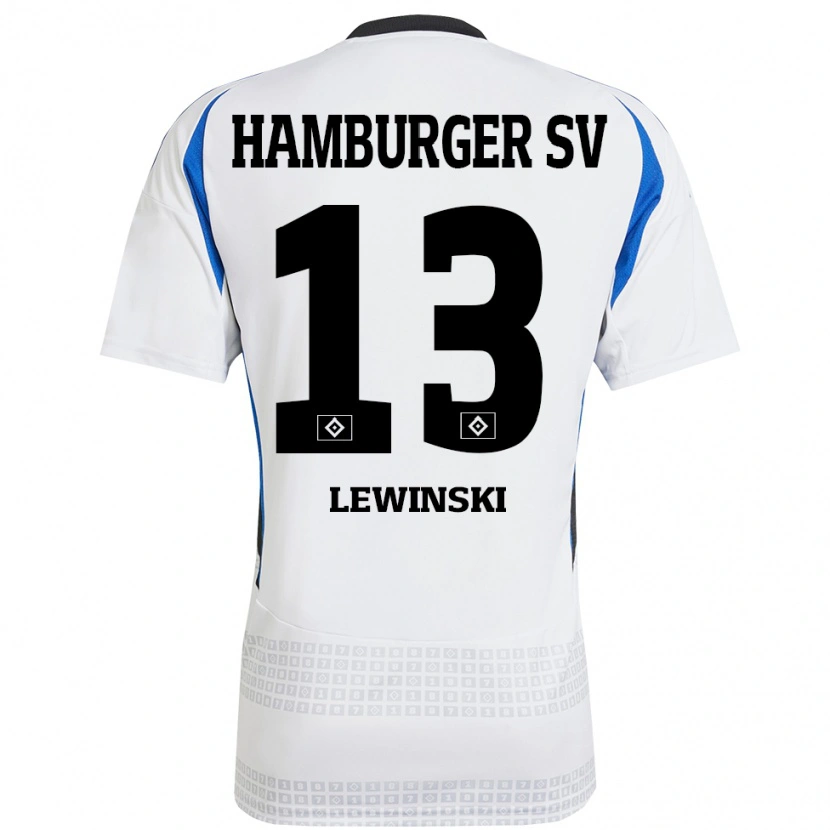 Danxen Herren Fyn-Luca Lewinski #13 Weiß Blau Heimtrikot Trikot 2024/25 T-Shirt Schweiz